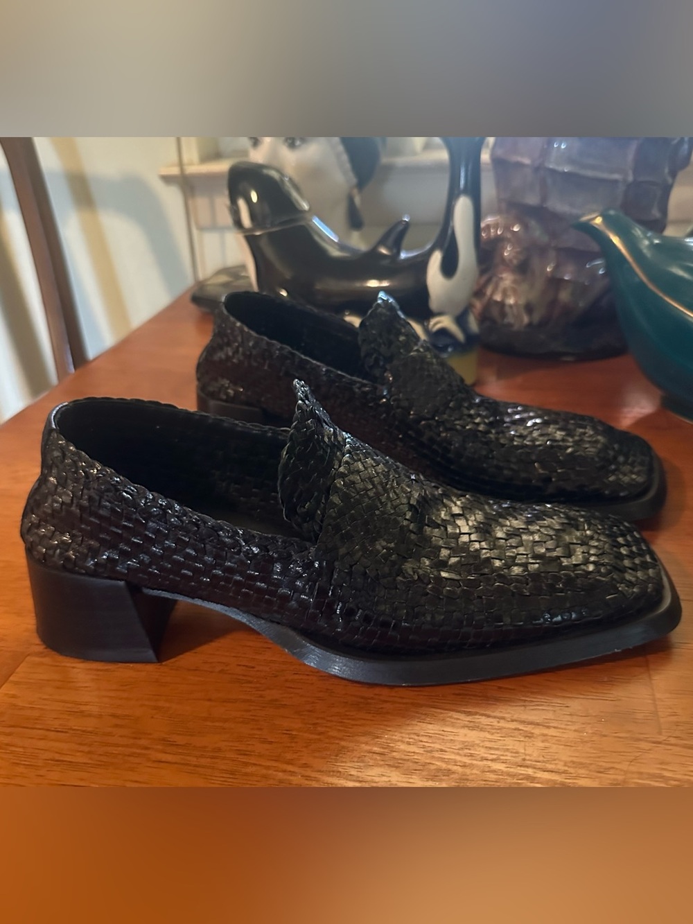 Miista black leather woven loafers size 39 - Picture 3 of 8